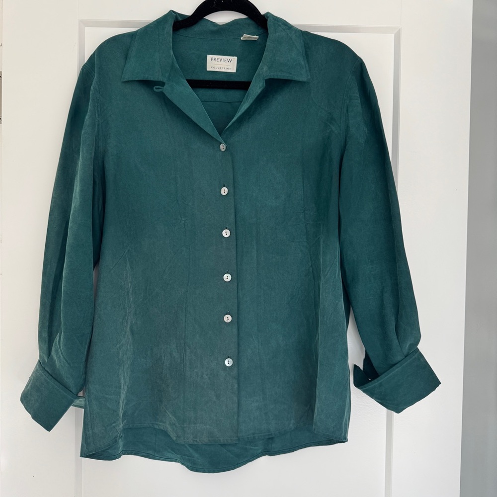 Vintage Silk Button-Down Shirt